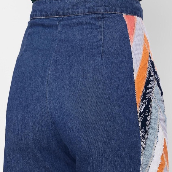 Free People NWT Patchwork Stick by Your Side Jeans - Picture 5 of 8